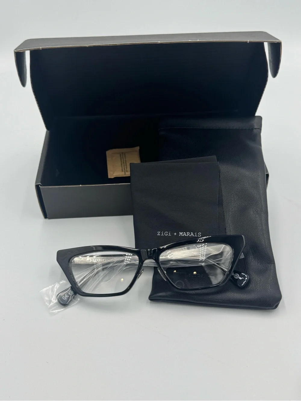 ZiGi + MARAiS Modern Marilyn Blue Light Glasses Black Clear Lens NIB